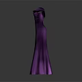 Elegant Purple Off Shoulder Floor Length Gown With Flowy Silky Fabric