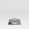 Modern Kitchen Interior Design With Black Gas Stove Panel Silver Burners And Knobs