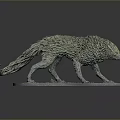 Game and Movie Character Mythical Wolf Creature with Woven Vine Texture and Leafy Details