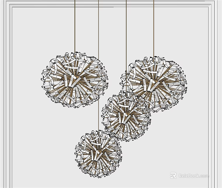 Modern Spherical Crystal Chandelier Design For Interior Home Lighting Decor 3d model