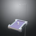 Experimental Setup Platform With Purple Surface White Cylinder And Vertical Rod