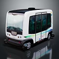 Modern bus minibus minivan driverless bus school bus 3d model
