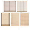 Modern Beige Wooden Blinds With Various Vertical And Horizontal Design Styles For Home Windows