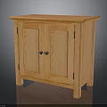 Simple Design Light Wood Wooden Cabinet With Double Doors And Metal Handles