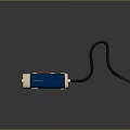 Sleek Portable Computer Speaker Featuring Blue Beige Exterior and Black Flexible Hose Design