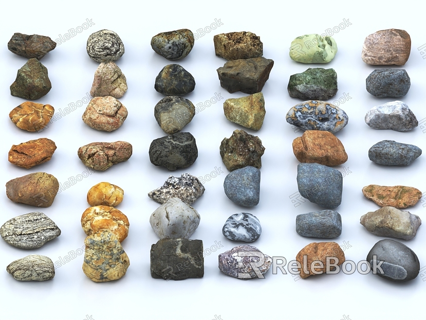 Stone cobblestone collection stone stone stone stone granite marble stone gravel jade ore model