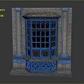 Classic Decorative Casement Window With Stone Frame Wooden Structure And Yellow Glass