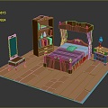 Cartoon Bedroom Cartoon Room Game Bedroom Children Bedroom Bedroom Creative Bedroom Animation Bedroom 3d model