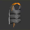 Gray And Yellow Padded Vest With Zipper Closure For Warm Daily Wear