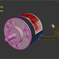Durable Electric Motor Featuring Cylindrical White Black Casing Shaft And Colorful Wires