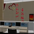 Incorruptible Jiangxia Party and Mass Service Hall With Red Backdrop And Service Counter