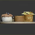 Delicious Assorted Desserts on White Plate Including Blueberry Cream Tart Apple Roll and Pastry