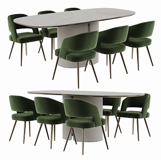 Dining table and chair combination 3d model