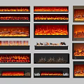 Modern Fireplace Collection Featuring Various Designs And Realistic Flame Effects 3d model