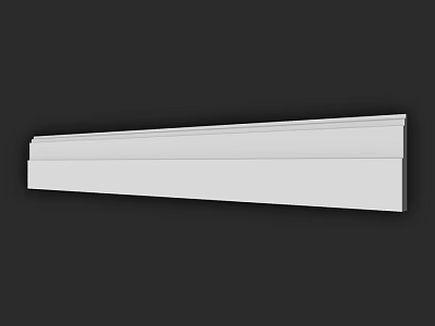 White Modern Architectural Component Smooth Trim For Interior Wall Decoration 3d model