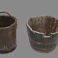 Vintage Wooden Bucket Decorative Ornament Set With Rustic Home Decor