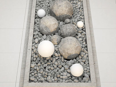 modern cobblestone stone combination model