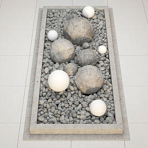 modern cobblestone stone combination 3d model