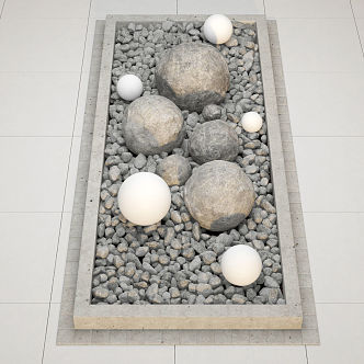 modern cobblestone stone combination 3d model