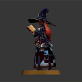 Commercial Display Equipment With Purple Hat Witch Figurine And Orange Base