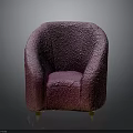 Elegant Purple Textured Velvet Chair With Gold Legs And Modern Design