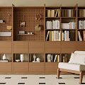 Wind Middle Ancient Bookcase Modern Bookshelf Ornaments Sofa Cave Board Open Decorative Cabinet Hanger 3d model