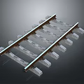 Durable Modern Train Railroad Track Structure Composed Of Steel Rails And Concrete Ties
