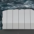Blue Wave Pattern Exhibition Hall Culture Wall With Vertical Panels And Decorative Design