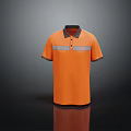 Orange Polo Shirt With Gray Collar And Reflective Stripe For Workwear Design