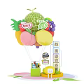 Fun Colorful Cartoon Fruit Balloon Display Stand For Promotion Activity 3d model