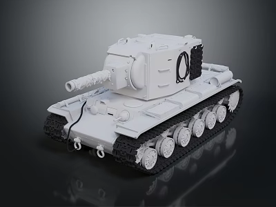 3D Rendered White Tank Model With Detailed Tracks Turret And Cannon Barrel On Dark Background 3d model