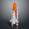 Detailed Space Shuttle Model With Orange External Tank White Orbiter And Solid Rocket Boosters 3d model