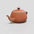 Minimalist Terracotta Clay Teapot With Smooth Surface Curved Spout And Lid For Tea Ceremony