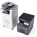 Efficient Modern Office Electronics Multifunctional Printers And Copiers With Display Screens 3d model