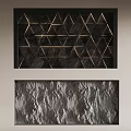 Modern Accent Wall Designs with Geometric Gold Triangles and Textured Gray Surfaces