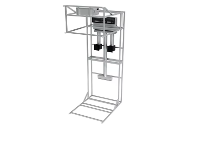 Industrial Metal Frame Equipment Stand With Control Panel And Multi Layer Structure 3d model