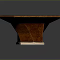 Unique Octagonal Wooden Table With Colored Symbols And Central Decorative Design