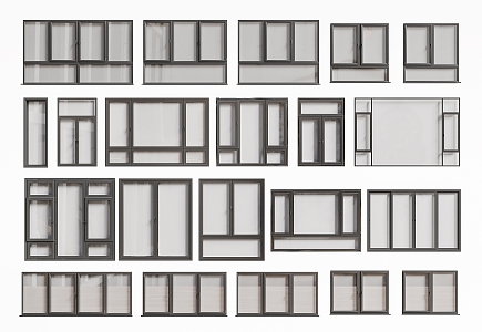 Modern floor-to-ceiling window sliding window casement window bay window balcony window system window frame broken bridge aluminum window 3d model