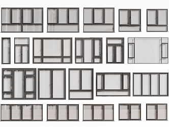 Modern floor-to-ceiling window sliding window casement window bay window balcony window system window frame broken bridge aluminum window 3d model