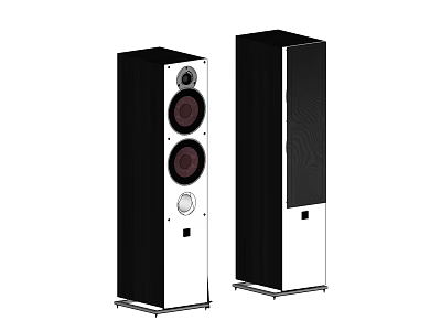 High Quality Floor Standing Speakers Design With Black Wooden Finish And Multiple Drivers 3d model