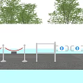 Modern gate access control door access control machine road gate induction door 3d model