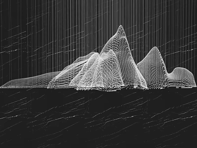 Modern Crystal Chandelier With Mountain Inspired Linear Mesh Design For Interior 3d model