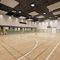 Modern Basketball Hall Primary and Middle School Basketball Hall 3d model