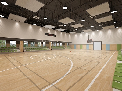 Modern Basketball Hall Primary and Middle School Basketball Hall 3d model