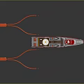 Red Watercraft With Orange Marine Tow Ropes For Utility Marine Work