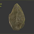 Irregular Shaped Textured Stone With Metallic Blue And Brown Hues On Gray Gradient Background