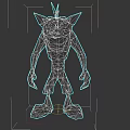 3D Cartoon Fox Character With Orange Body Blue Shorts And White Shoes