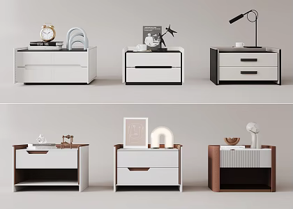 Light Luxury Bedside Table 3d model