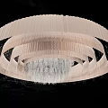 Modern Circular Ceiling Design With Layered Pleated Material And Crystal Tassels 3d model