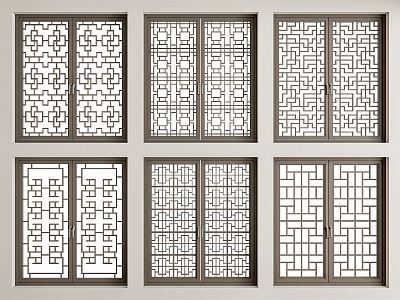 New Chinese-style openwork window model